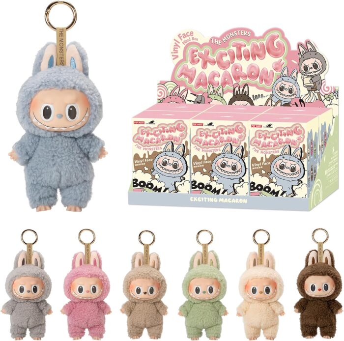 The Monsters - Tasty Macarons Vinyl Face Blind Box, 6PCs The Monsters Blind Box Figures, Random Design Action Figures Collectible Toys Home Decorations, Whole Set